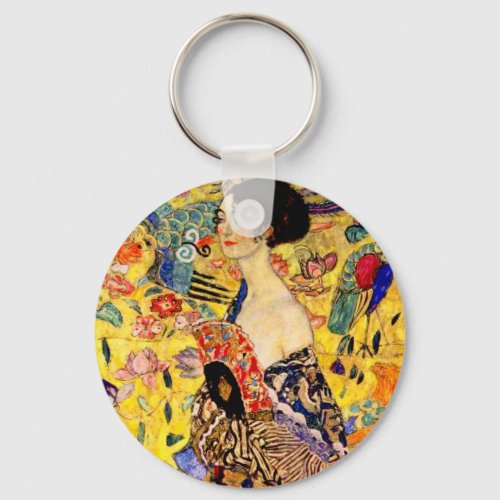 Gustav Klimt Lady with Fan Keychain