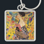 Gustav Klimt - Lady with Fan Keychain<br><div class="desc">Lady with Fan - Gustav Klimt,  Oil on Canvas,  1917-1918</div>