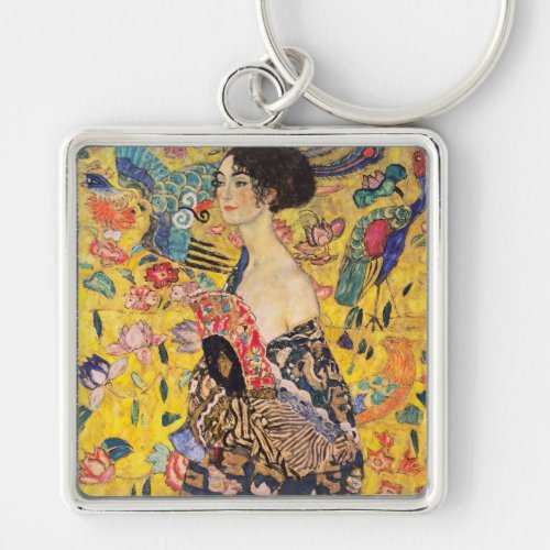 Gustav Klimt _ Lady with Fan Keychain
