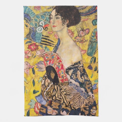 Gustav Klimt _ Lady with Fan Kitchen Towel