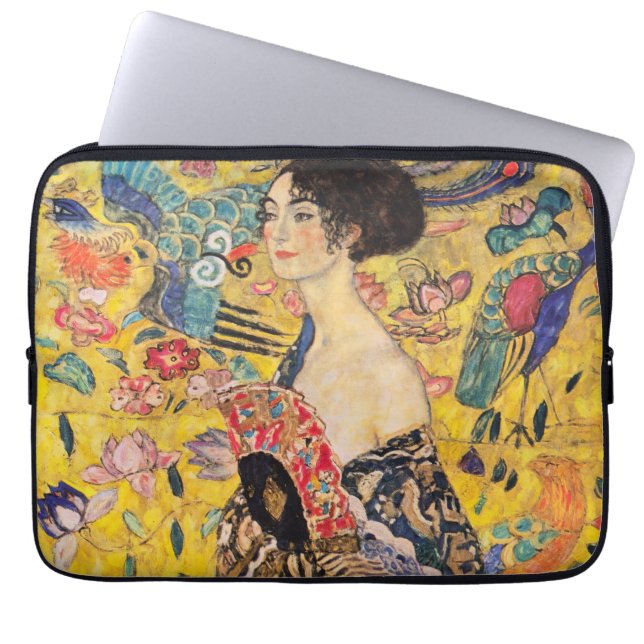 Gustav Klimt - Lady with Fan Laptop Sleeve (Front)