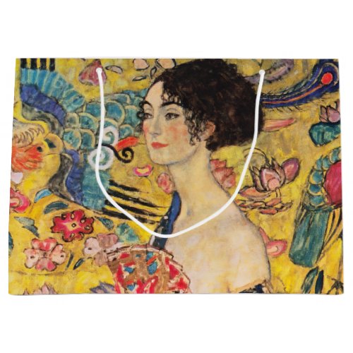 Gustav Klimt _ Lady with Fan Large Gift Bag