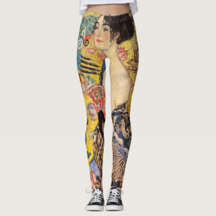 Gustav Klimt - Lady with Fan Leggings
