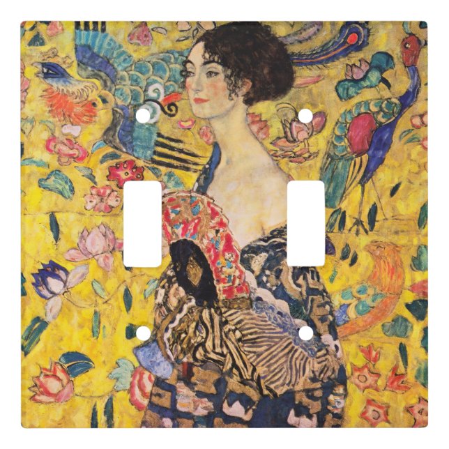 Gustav Klimt - Lady with Fan Light Switch Cover (Front)