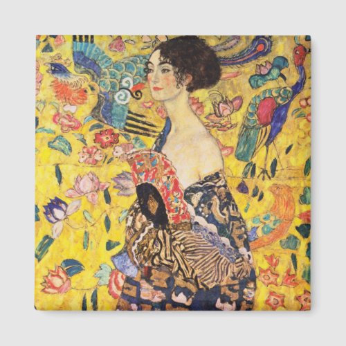 Gustav Klimt Lady With Fan Magnet