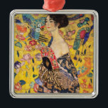 Gustav Klimt - Lady with Fan Metal Ornament<br><div class="desc">Lady with Fan - Gustav Klimt,  Oil on Canvas,  1917-1918</div>