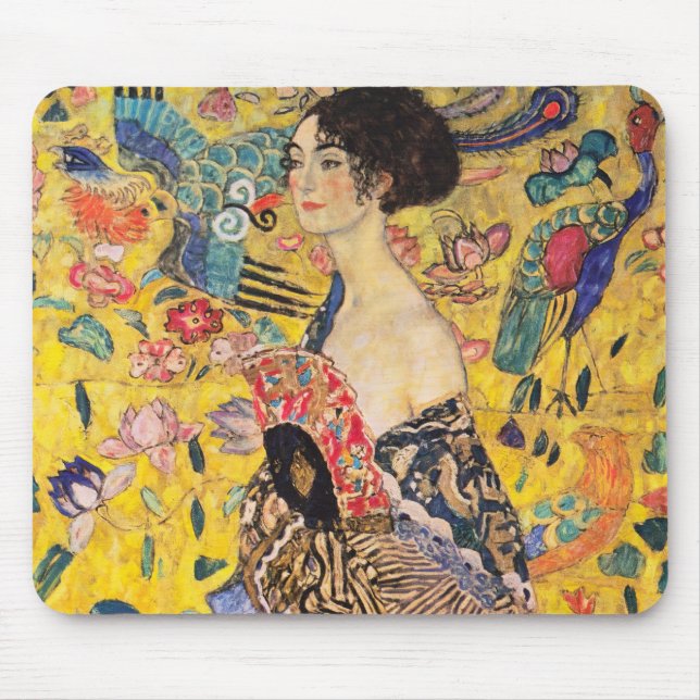 Gustav Klimt - Lady with Fan Mouse Pad (Front)