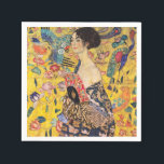 Gustav Klimt - Lady with Fan Napkins<br><div class="desc">Lady with Fan - Gustav Klimt,  Oil on Canvas,  1917-1918</div>