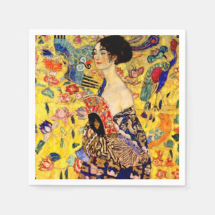 Gustav Klimt Lady with Fan Napkins