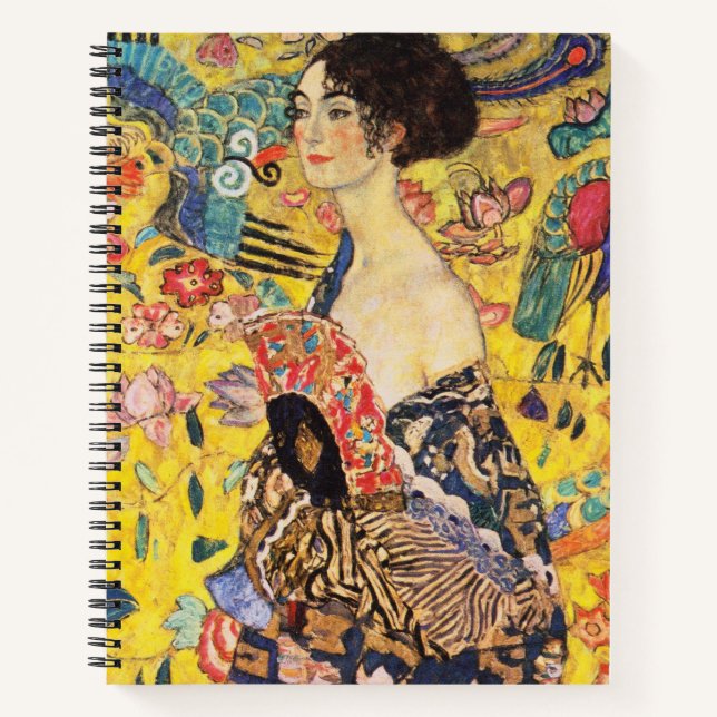 Gustav Klimt Lady With Fan Notebook (Front)