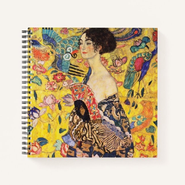 Gustav Klimt Lady With Fan Notebook (Front)