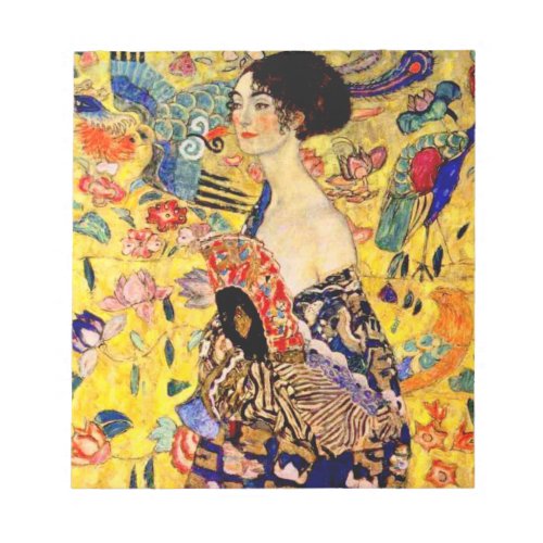 Gustav Klimt Lady with Fan Notepad