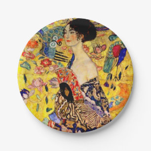 Gustav Klimt Lady with Fan Paper Plates