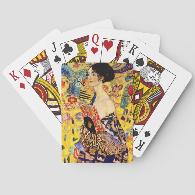 Gustav Klimt Lady with Fan Poker Cards (Back)