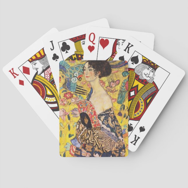 Gustav Klimt Lady With Fan Poker Cards (Back)