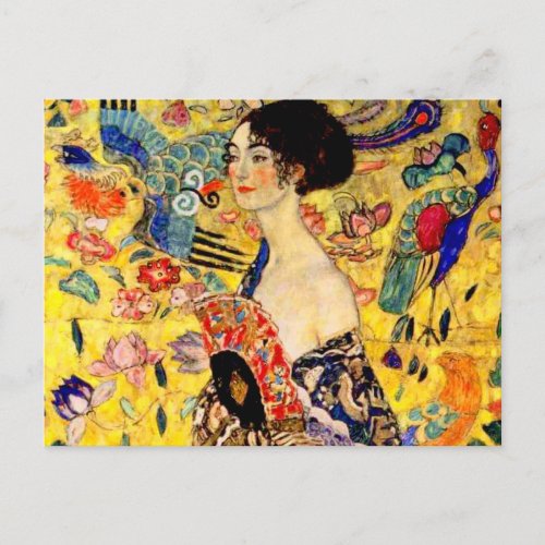 Gustav Klimt Lady with Fan Postcard