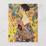 Gustav Klimt Lady With Fan Postcard<br><div class="desc">Gustav Klimt Lady With Fan Postcard</div>