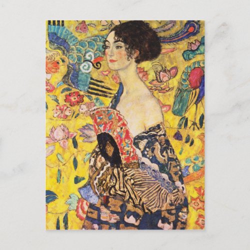 Gustav Klimt Lady With Fan Postcard