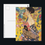 Gustav Klimt - Lady with Fan Postcard<br><div class="desc">Lady with Fan - Gustav Klimt,  Oil on Canvas,  1917-1918</div>