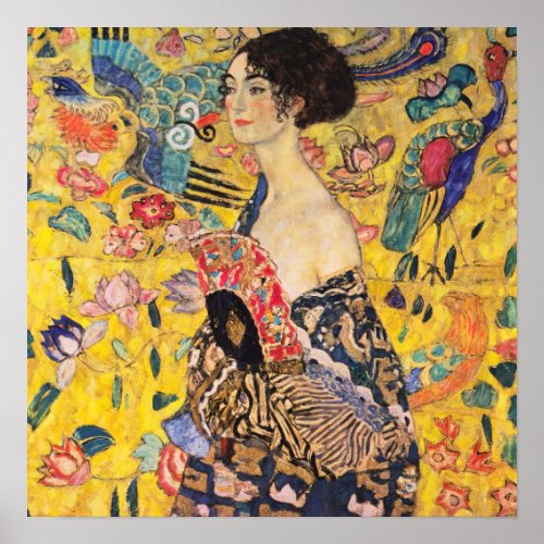 Gustav Klimt _ Lady with Fan Poster