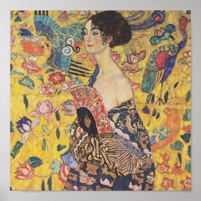 Gustav Klimt Lady With Fan Poster (Front)