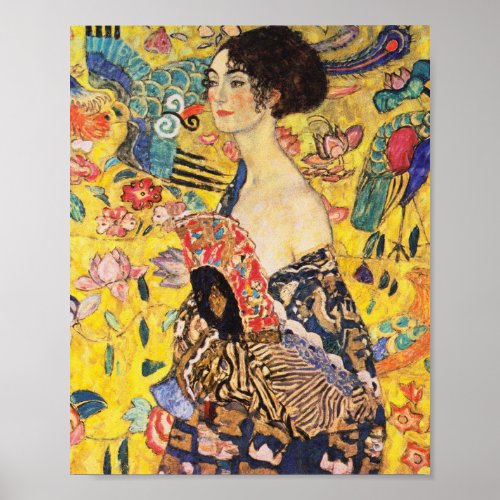 Gustav Klimt Lady With Fan Poster
