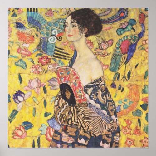 Gustav Klimt _ Lady with Fan Reproduction Poster