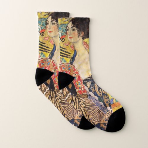 Gustav Klimt Lady With Fan Socks