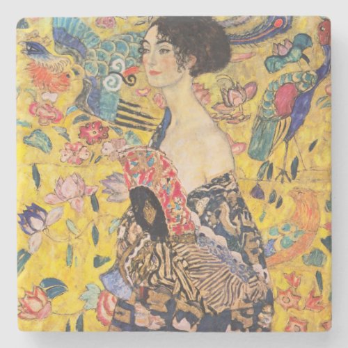 Gustav Klimt _ Lady with Fan Stone Coaster