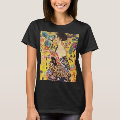 Gustav Klimt Lady With Fan T_Shirt