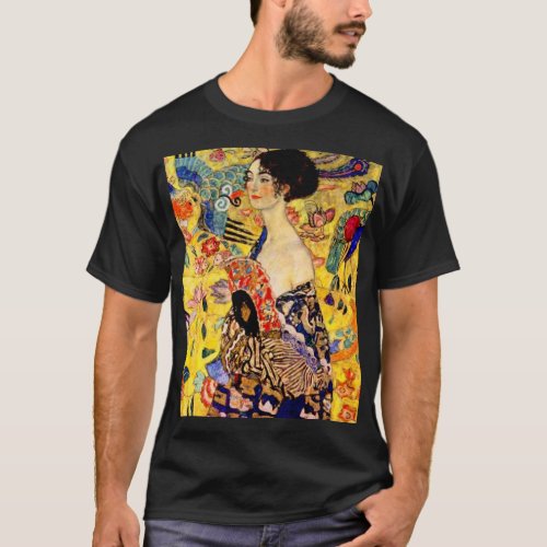 Gustav Klimt Lady with Fan T_Shirt