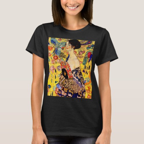 Gustav Klimt Lady with Fan T_Shirt