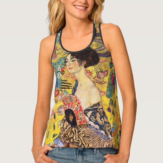 Gustav Klimt Lady With Fan Tank Top (Front)