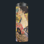 Gustav Klimt - Lady with Fan Thermal Tumbler<br><div class="desc">Lady with Fan - Gustav Klimt,  Oil on Canvas,  1917-1918</div>