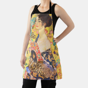 Gustav Klimt Lady With Fan vintage art nouveau Apron