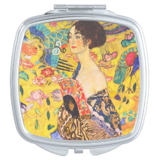 Gustav Klimt Lady With Fan vintage art nouveau Compact Mirror