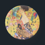 Gustav Klimt Lady With Fan vintage art nouveau Paper Plates<br><div class="desc">Gustav Klimt Lady With Fan vintage art nouveau</div>