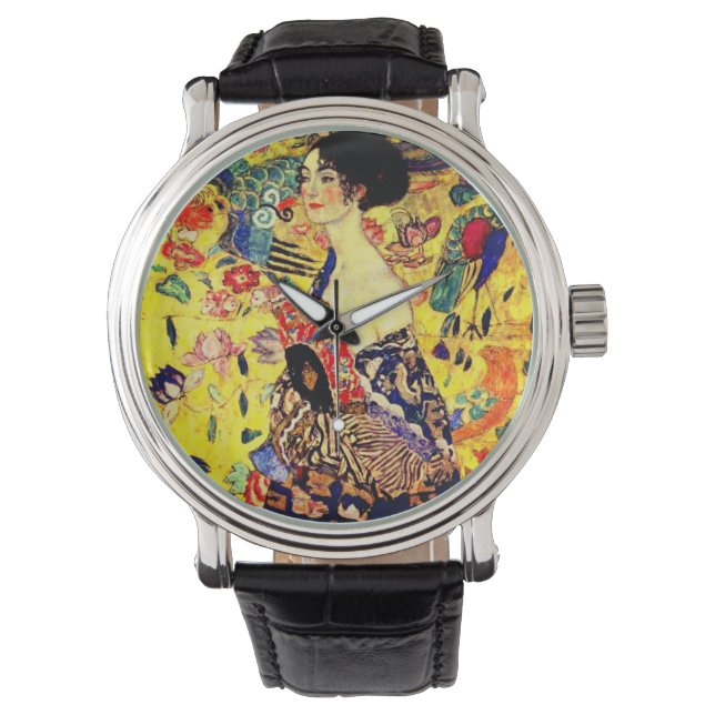 Gustav Klimt Lady with Fan Watch (Front)