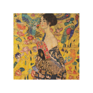 Gustav Klimt - Lady with Fan Wood Wall Art