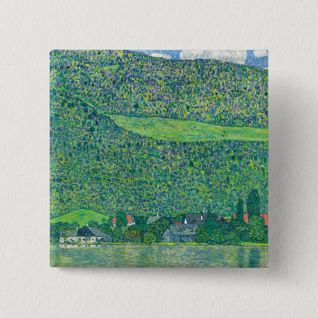 Gustav Klimt - Litzlberg am Attersee Button (Front)