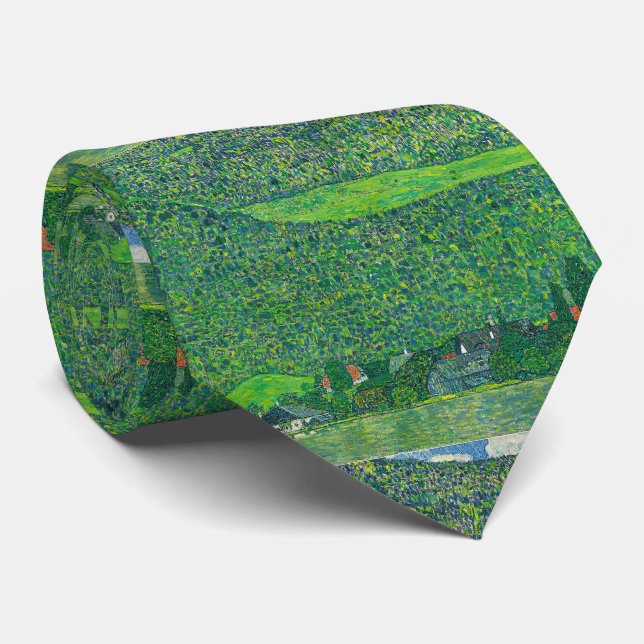 Gustav Klimt ,  “ Litzlberg on Lake Attersee ” Neck Tie (Rolled)