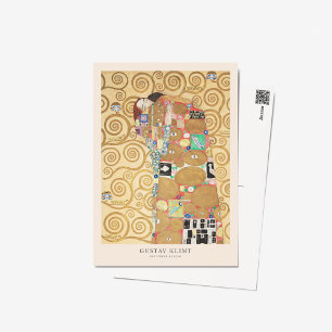 Gustav Klimt Lovers Embrace Art Exhibition Poster Postcard
