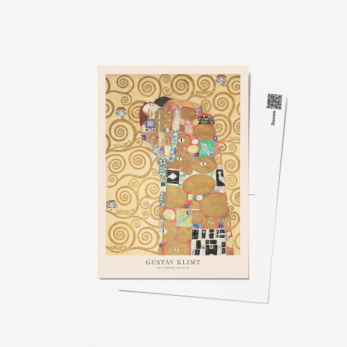 Gustav Klimt Lovers Embrace Art Exhibition Poster Postcard
