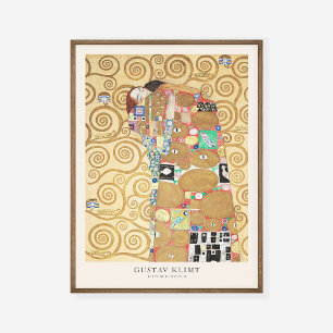 Gustav Klimt Lovers Embrace Art Exhibition Square  Poster