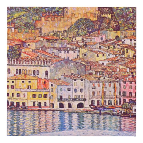 Gustav Klimt  Malcesine am Gardasee painting  Faux Canvas Print