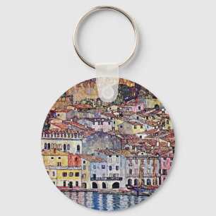 Gustav Klimt - Malcesine at Lake Garda Italy Keychain