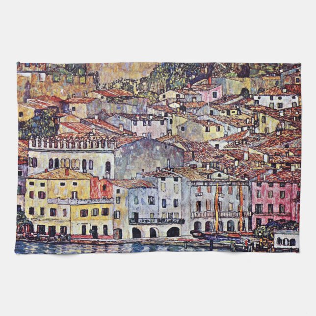 Gustav Klimt - Malcesine at Lake Garda Italy Towel (Horizontal)