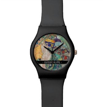 Gustav Klimt Modern Art Stylish Black Watch by NightAndDayDesigns at Zazzle
