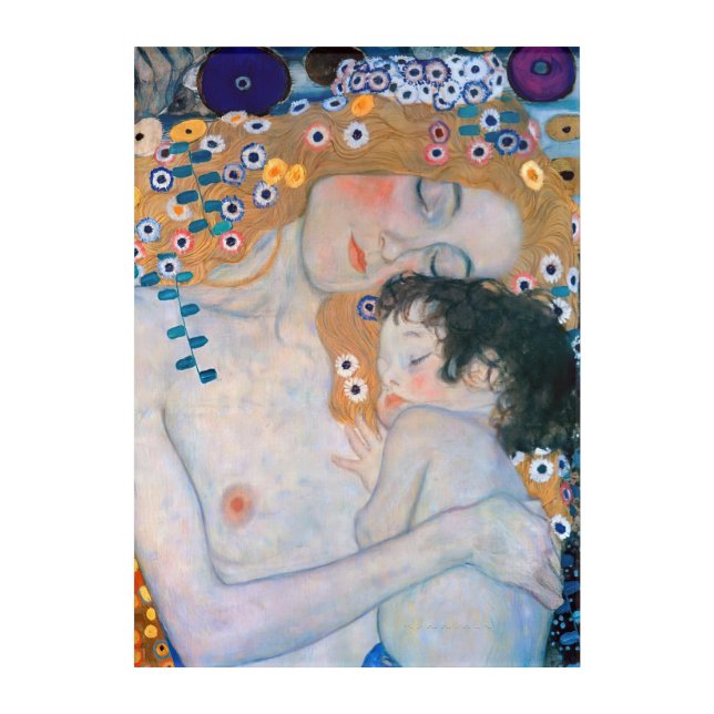 Gustav Klimt - Mother and Child Acrylic Print (Front)