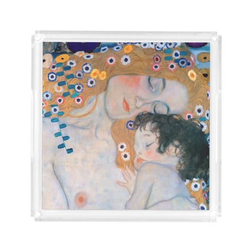 Gustav Klimt _ Mother and Child Acrylic Tray